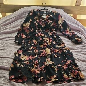 Elegant Long Sleeve Floral Dress